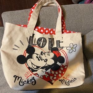 Disney Canvas Tote Bag London Mickey Minnie Love